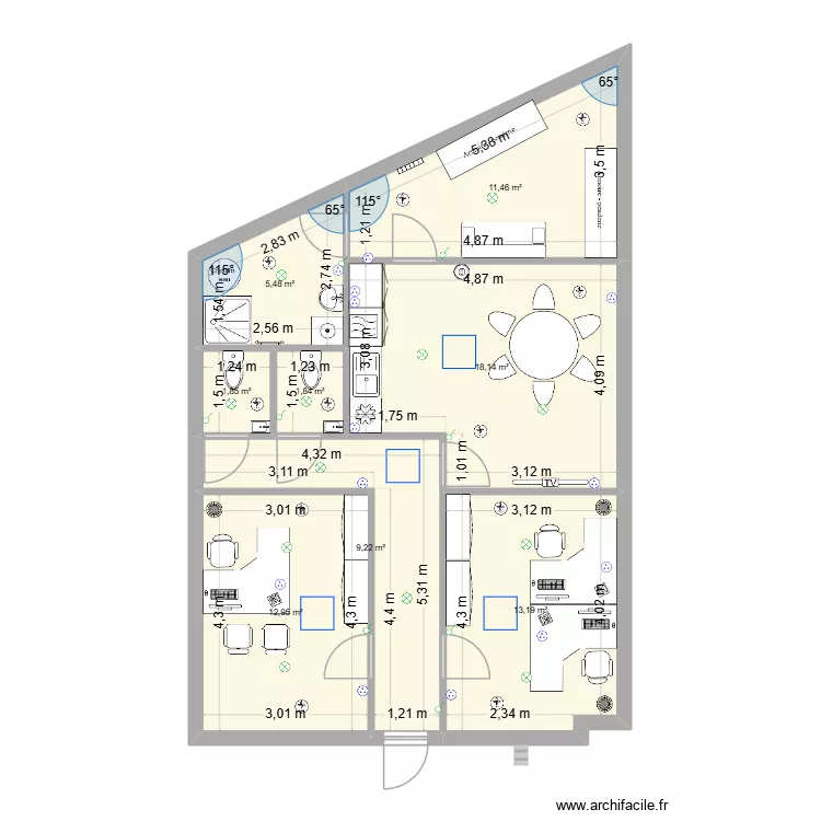 plan bureau capécure. Plan de 8 pièces et 74 m² plan bureau capécure. Plan de 8 pièces et 74 m²