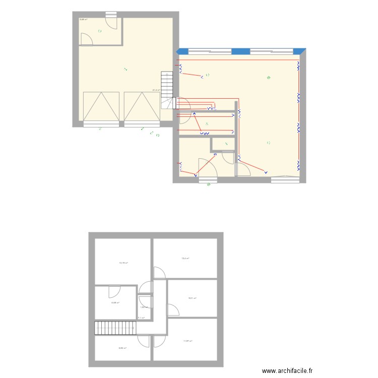 HerrmannAbrahamPRISESREZ. Plan de 14 pièces et 185 m2