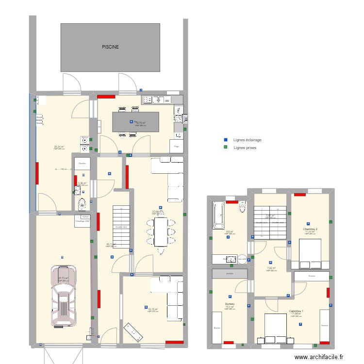 plan pme. Plan de 13 pièces et 193 m2