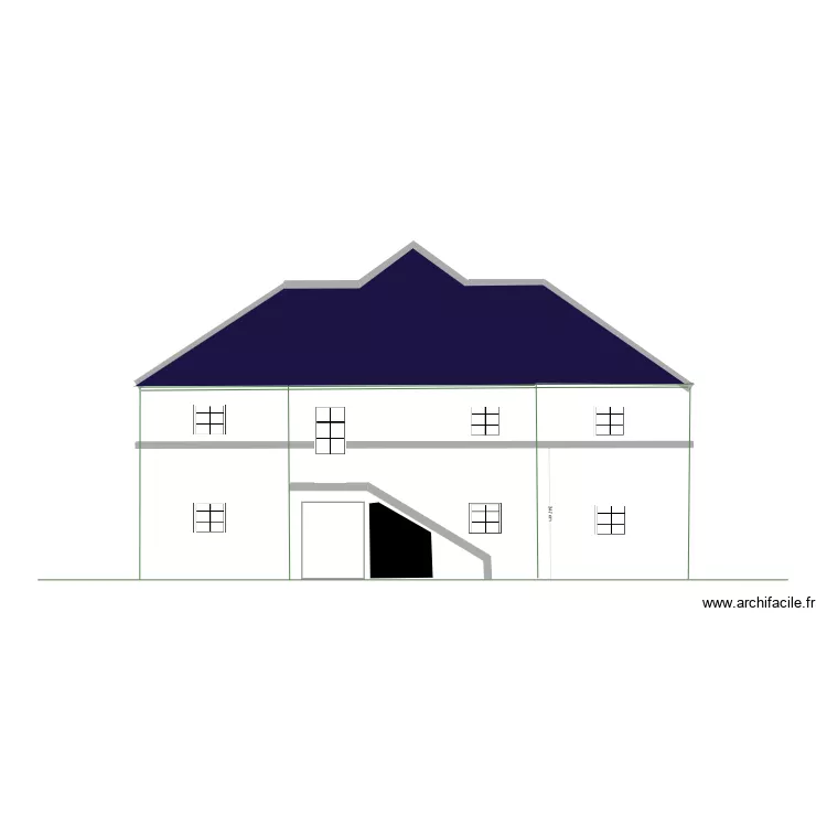 aspect facade nord R+2  bon. Plan de 