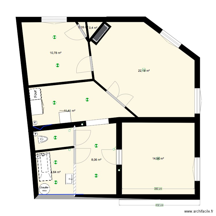 Coisne nantes. Plan de 8 pièces et 73 m2