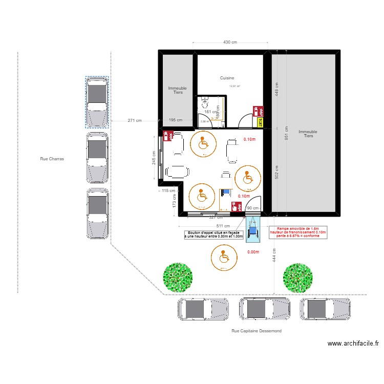 BBQ Beyrouth Aménagement Acc. Plan de 5 pièces et 81 m2