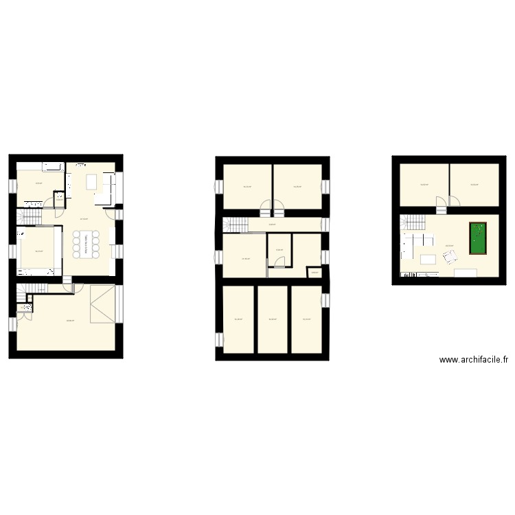 Maison rdc. Plan de 20 pièces et 283 m2