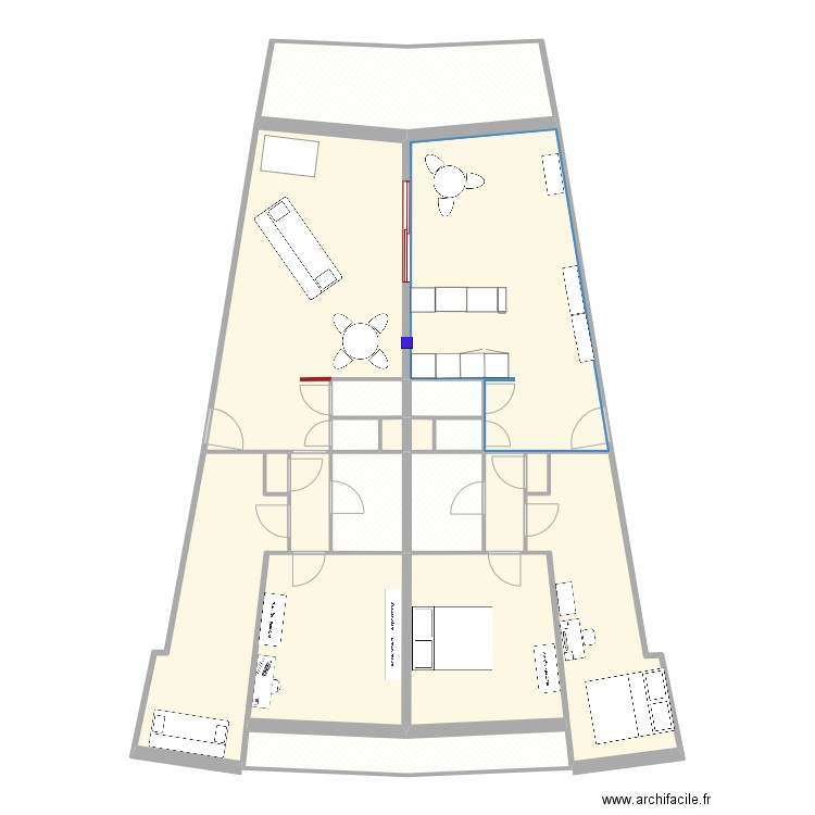 tsb. Plan de 20 pièces et 165 m2