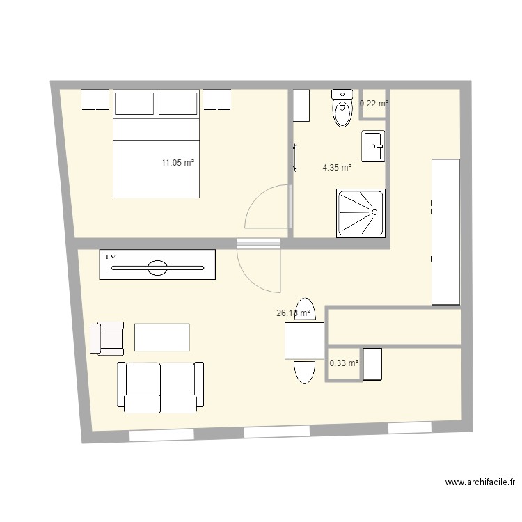 plan appartement 42 m2