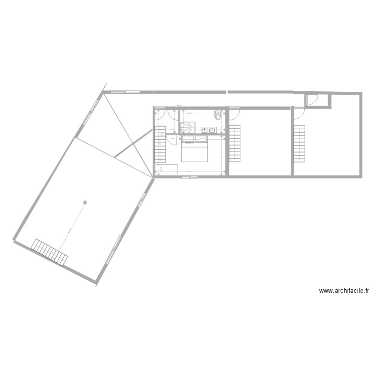 habitation. Plan de 1 pièce et 26 m2