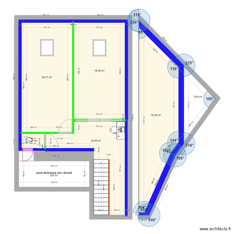 VIALLE EXISTANT PROJET. Plan de 0 pièce et 0 m2