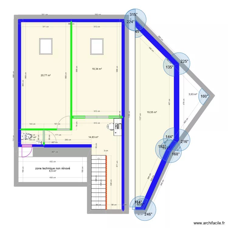 VIALLE EXISTANT PROJET. Plan de 