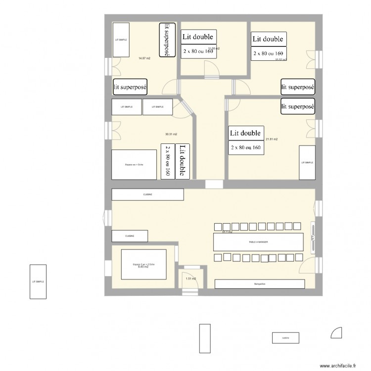 Badon 20 pers. Plan de 0 pièce et 0 m2