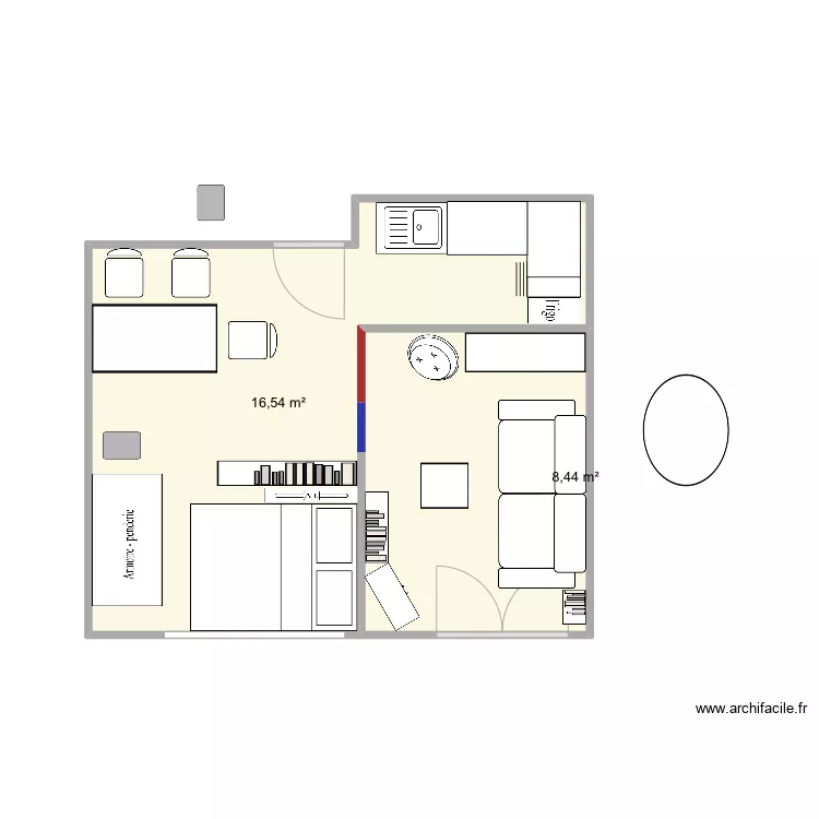 Appartement Ang&egrave;le . Plan de 