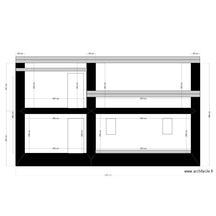 PLAN BERGERIE FACADE NORD. Plan de 2 pièces et 25 m2