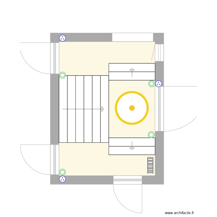 Manoir 1er étage palier AMENAGE. Plan de 0 pièce et 0 m2