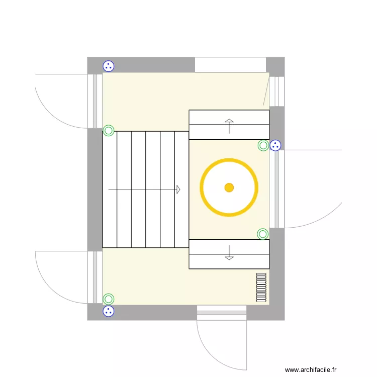 Manoir 1er &eacute;tage palier AMENAGE. Plan de 