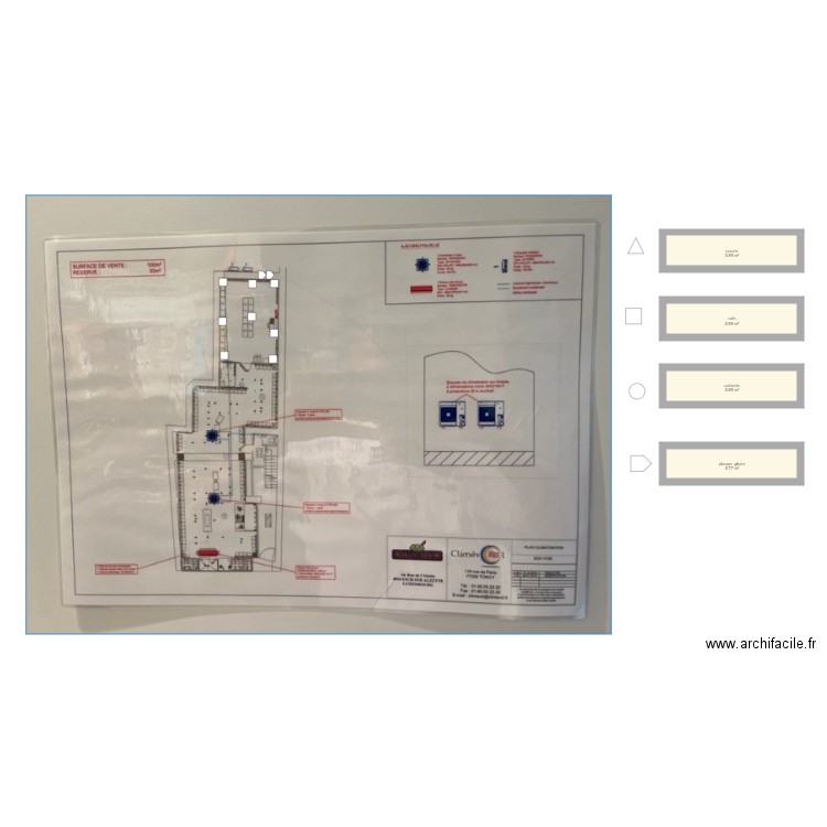 sergent major. Plan de 4 pièces et 23 m2