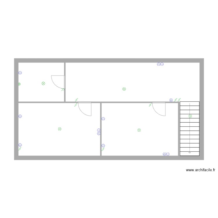 SCI 66 ETAGE. Plan de 3 pièces et 62 m2