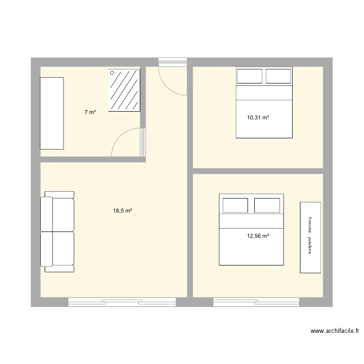 50 m2. Plan de 0 pièce et 0 m2