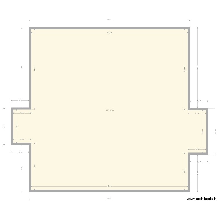 sevres terrasse. Plan de 1 pièce et 185 m2