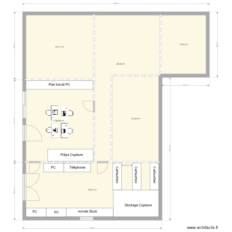 PROCOM. Plan de 6 pièces et 158 m2