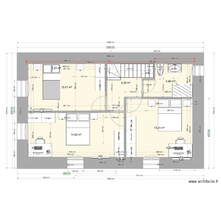 ANAIS BAT1 ETAGE 2022 11 13 V2. Plan de 8 pièces et 51 m2