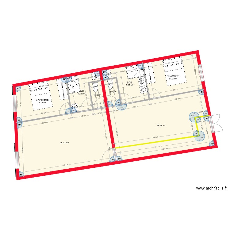 2x t2 2021 etage avec porte fenetre conservé. Plan de 0 pièce et 0 m2