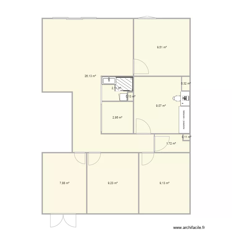 T4 74 chemin de la butte APRES. Plan de 