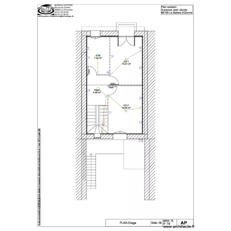 PLAN ELEC CORTAT DREAU ETAGE. Plan de 