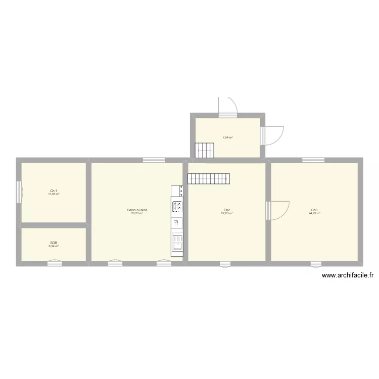 RDC maison gauche. Plan de 