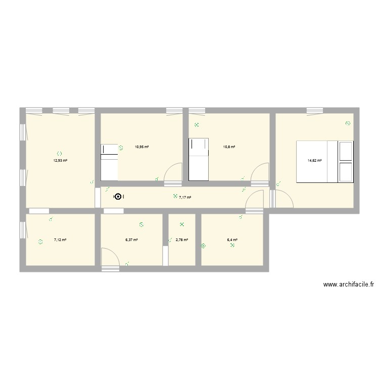 plan maison Enzo 2. Plan de 9 pièces et 79 m2