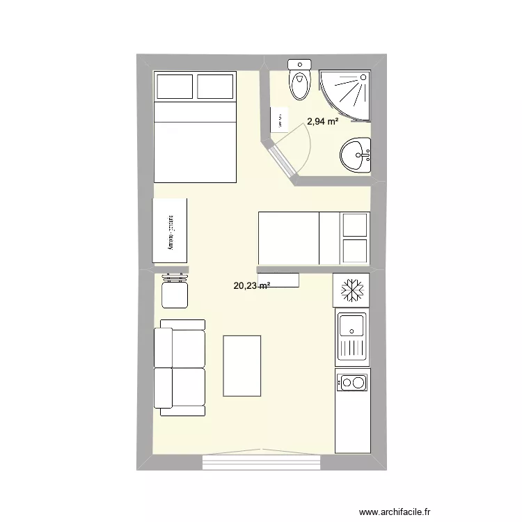 Plan studio Moulin. Plan de 