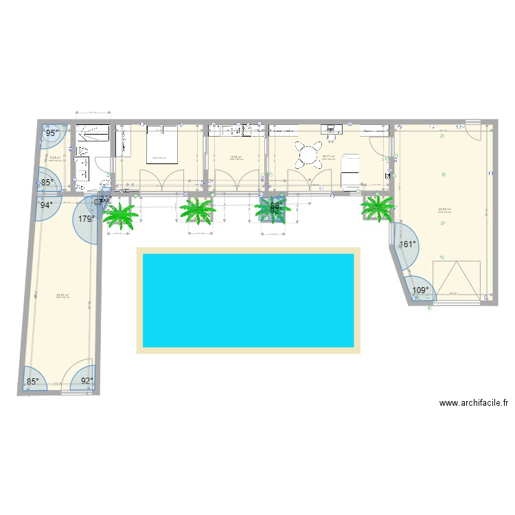 Pool House 5 121122. Plan de 10 pièces et 132 m2