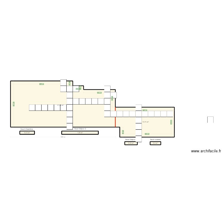 terrasse SUD nue. Plan de 0 pièce et 0 m2