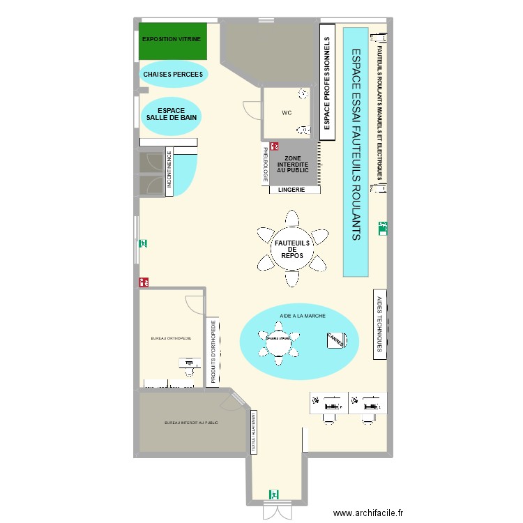 MAGASIN CERTIF. Plan de 8 pièces et 261 m2