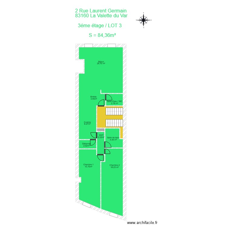 la valette 3éme. Plan de 0 pièce et 0 m2