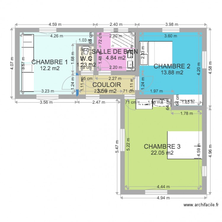 maison filles. Plan de 0 pièce et 0 m2