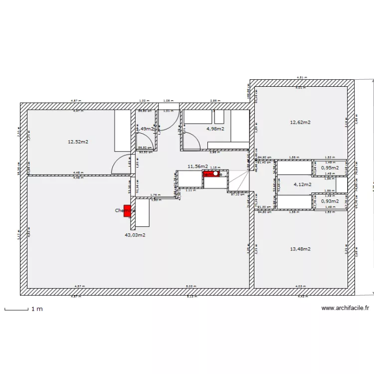 Appart-&eacute;tage. Plan de 