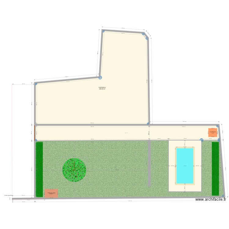 PlanExterieurMaman. Plan de 4 pièces et 1049 m2