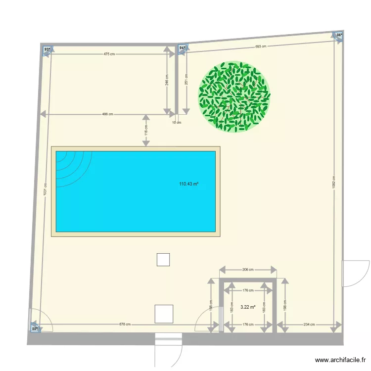 arriere maison. Plan de 