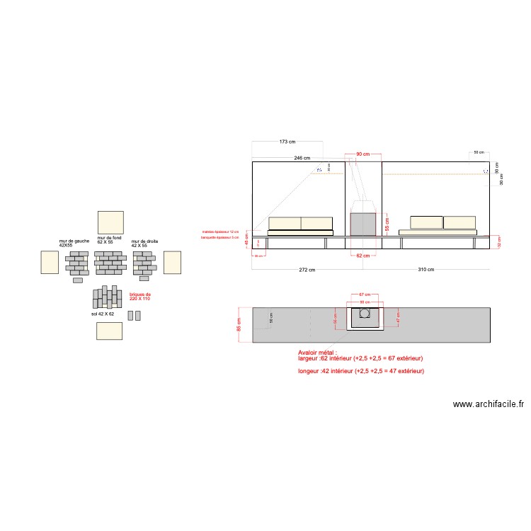 CHEMINEE ST FIACRE. Plan de 0 pièce et 0 m2