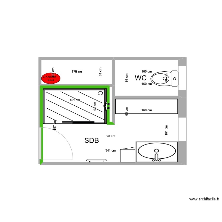 Louis Joseph - Projet. Plan de 3 pièces et 8 m2