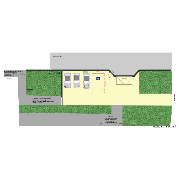 E3C CREATIVE STATIONNEMENT APRES TRAVAUX. Plan de 2 pièces et 390 m2