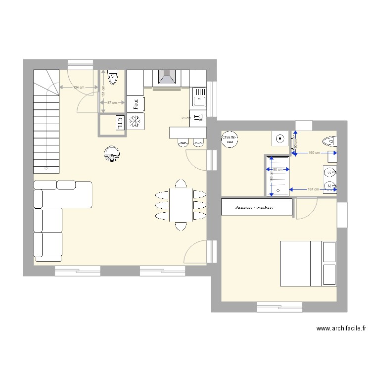 20180509 Plan Ariou SDB . Plan de 0 pièce et 0 m2