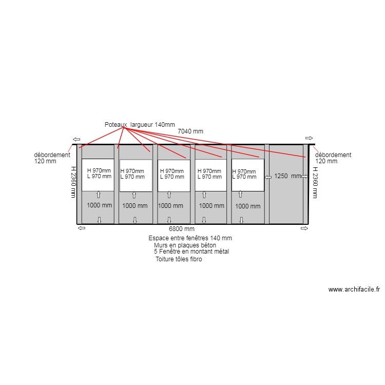 DP4 FAÇADE AVANT ACTUELLE. Plan de 1 pièce et 16 m2