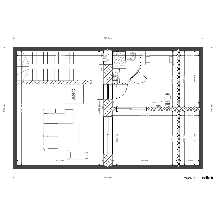 combles amenagees 15 ascenc 133. Plan de 4 pièces et 86 m2