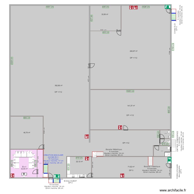 DIMENSION CORDE ETAGE APRES TRAVAUX. Plan de 0 pièce et 0 m2 DIMENSION CORDE ETAGE APRES TRAVAUX. Plan de 0 pièce et 0 m2