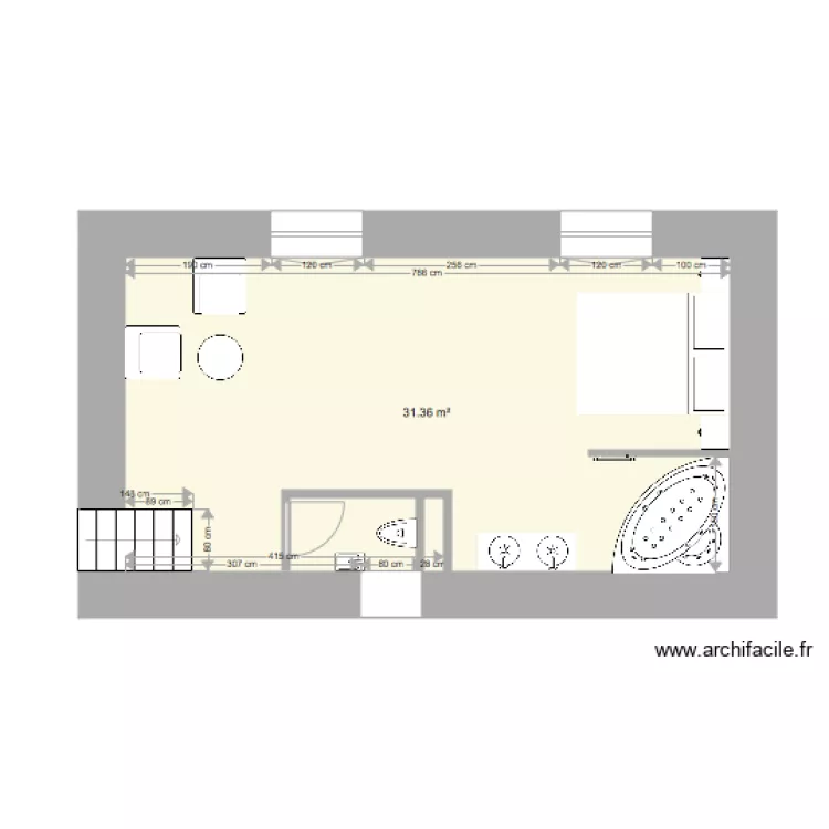 chambre 2. Plan de 