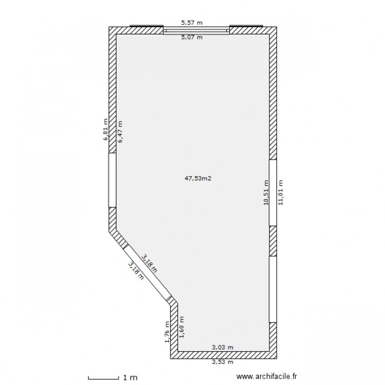 aggrandissement salle. Plan de 0 pièce et 0 m2