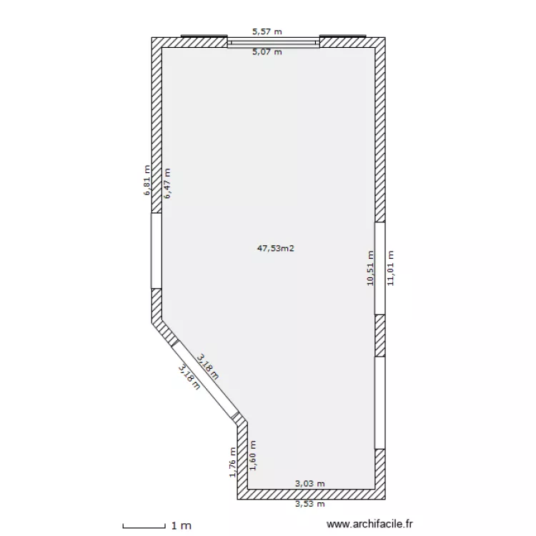 aggrandissement salle. Plan de 