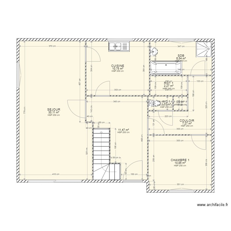 GUINCHARDRDC. Plan de 10 pièces et 84 m2