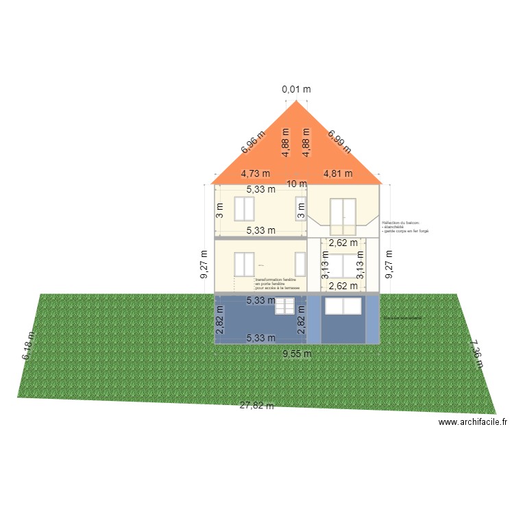 plan de masse facade. Plan de 0 pièce et 0 m2