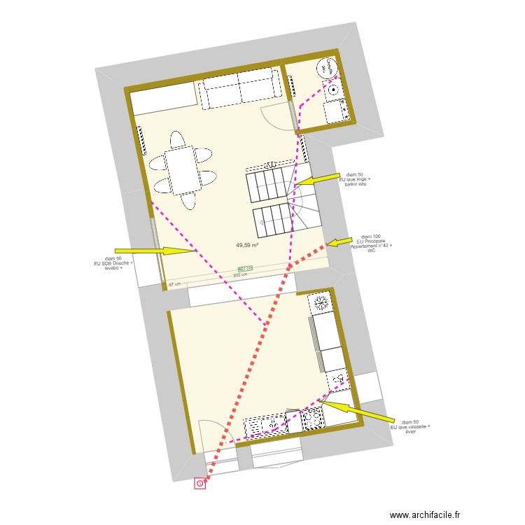 Réseau enterré EU. Plan de 0 pièce et 0 m2